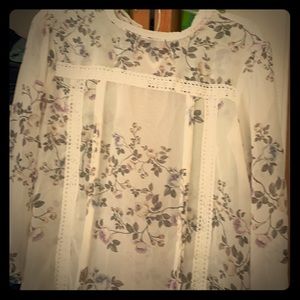 Floral lace embellished blouse from the LC runway